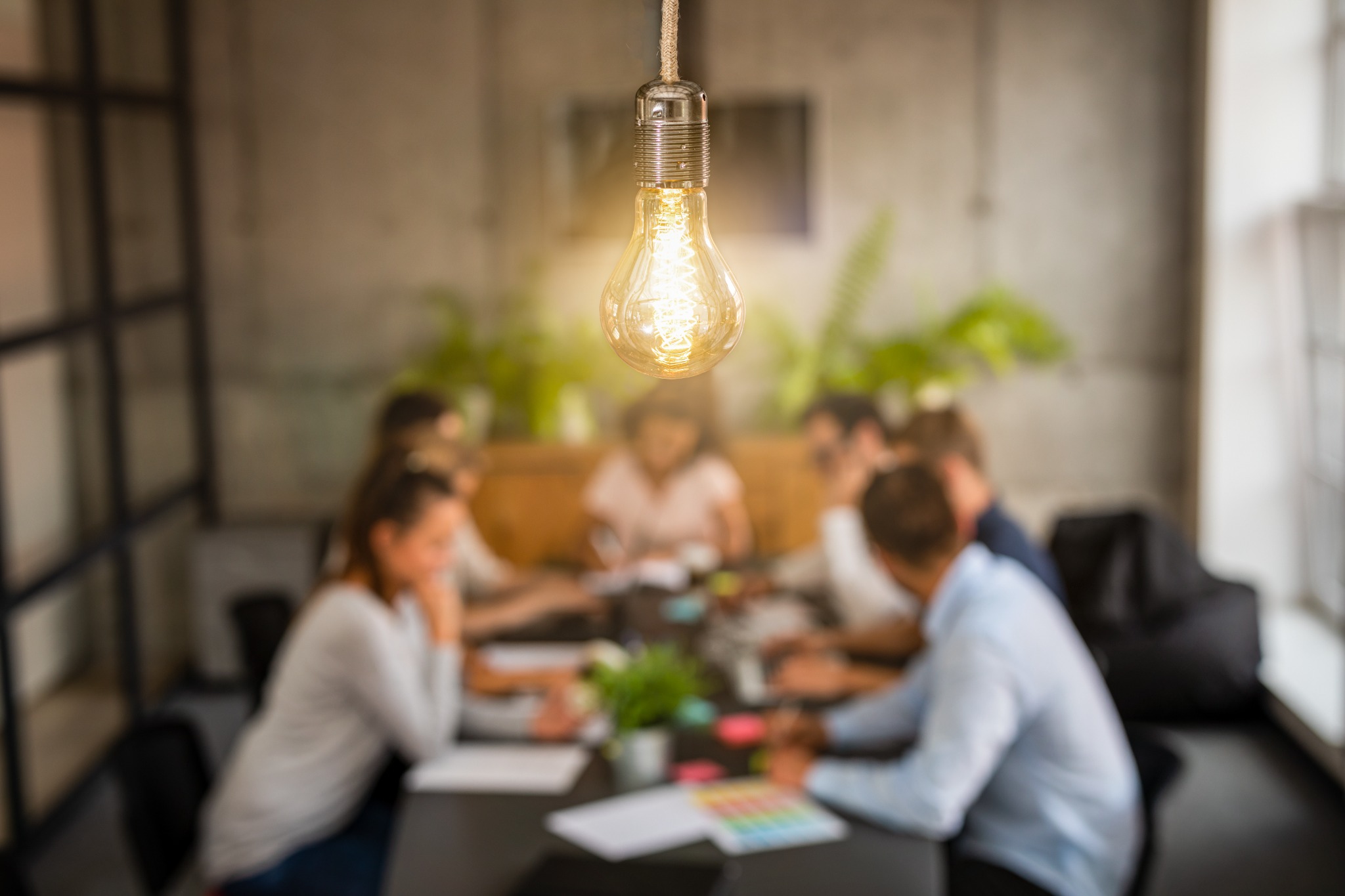 A collaborative team developing ideas together